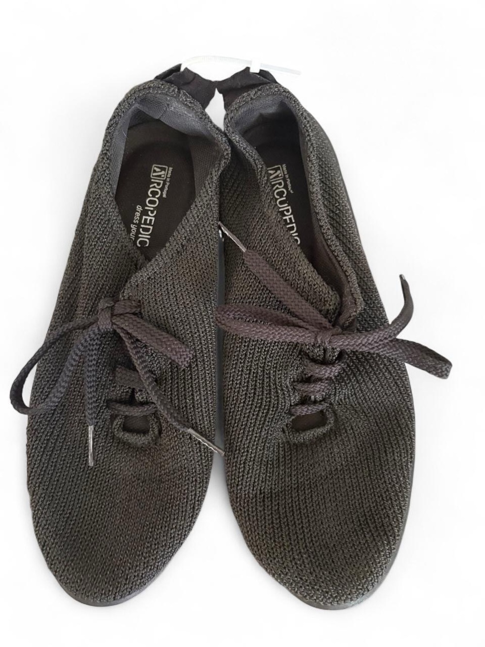 Arcopedico Women's Dark Charcoal Knit Lace-Up Sneakers